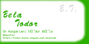 bela todor business card